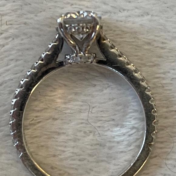 Sterling Silver CZ Ring with Hidden Halo under Center Stone - Picture 8 of 8